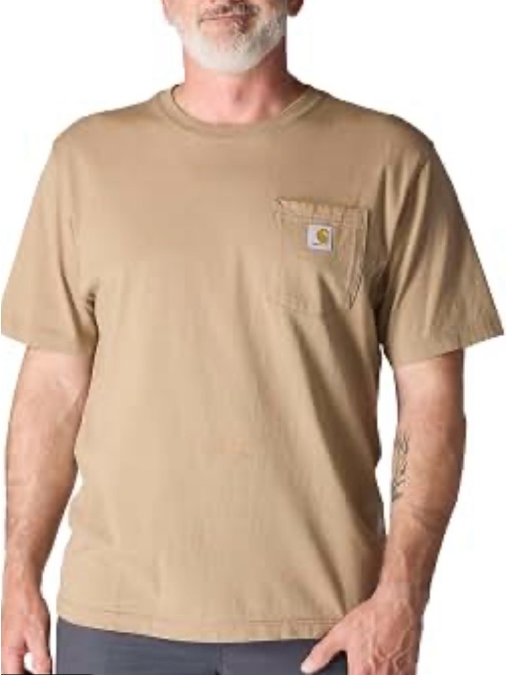 Carhartt Short Sleeve Pocket Tee in Khaki Tan